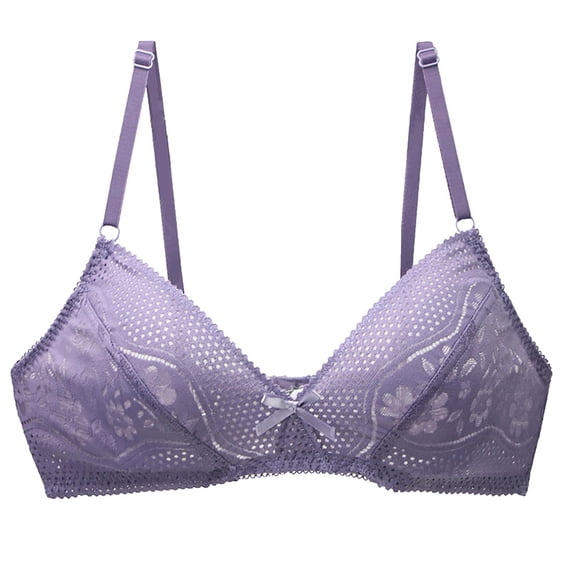 Npasoilc full coverage bra no Underwire for womenWoman's Printing Gathered Together Large Size Daily Bra Underwear No Rims
