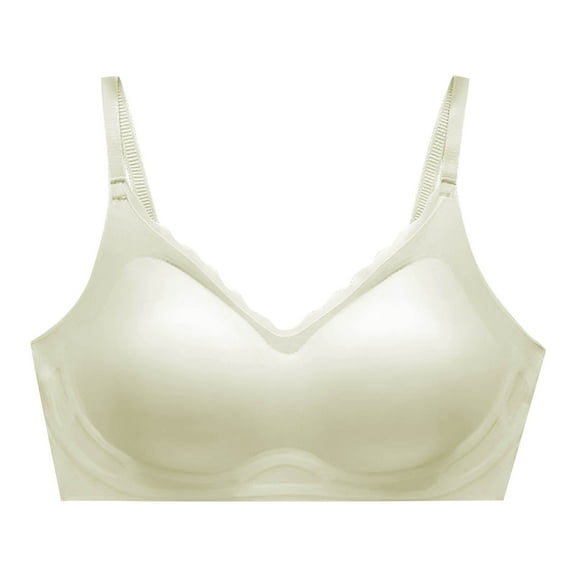 Npasoilc full coverage bra no Underwire for womenWoman's Solid Color No Buckle Thin Style Ventilate Bra Without Steel Rim