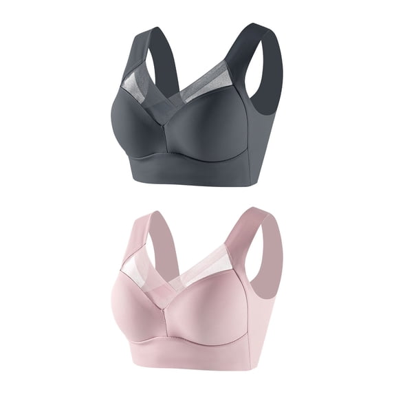 Npasoilc full coverage bra no Underwire for womenWomen's Underwear Thin Lace Solid Color Push-up Adjustment Bra
