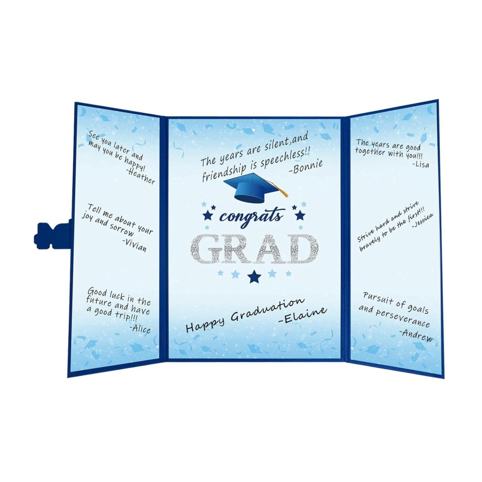 Npkgvia Greeting Card 2024 Graduation Guest Book Alternative Blue