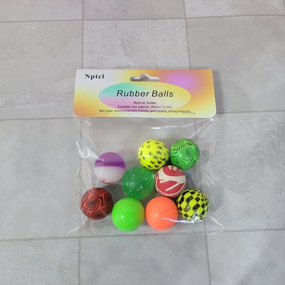 Nptcl Rubber Balls, Colorful Rubber Bouncy Balls, 28mm High Elastic Bounce Balls