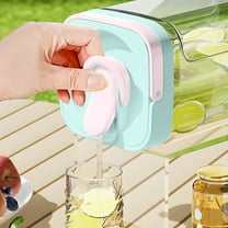 Nrmrqz 2.5L Cold Water Kettle with Faucet - Leak-Proof Portable Beverage Jug for Camping, Hiking & Outdoor - Blue/Yellow Plastic Juices Dispenser - 10.4" x 5.1" x 5.1"