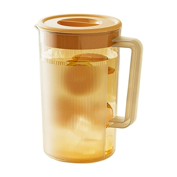 Nrmrqz 2L Cold Brew Pitcher with Lid - Plastic Iced Tea & Lemonade Jug - Fruit Infuser Water Container for Fridge - Safe, Dishwasher Safe - 8.86x4.72x4.72in - Perfect for Kitchen, Party, Bar