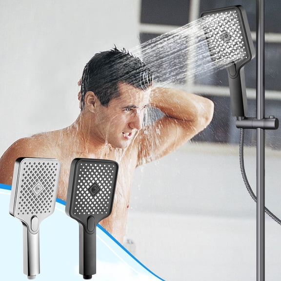 Nrmrqz 3-Mode High-Pressure Handheld Shower Head with ABS Nozzle and 1.5m Stainless Steel Hose
