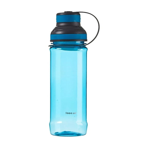 Nrmrqz 32oz Large Sports Water Bottle | Leakproof Plastic Fitness Bottle | Portable Outdoor Hydration for Hiking, Gym & Camping | Safe (Coffee/Blue/Gray)