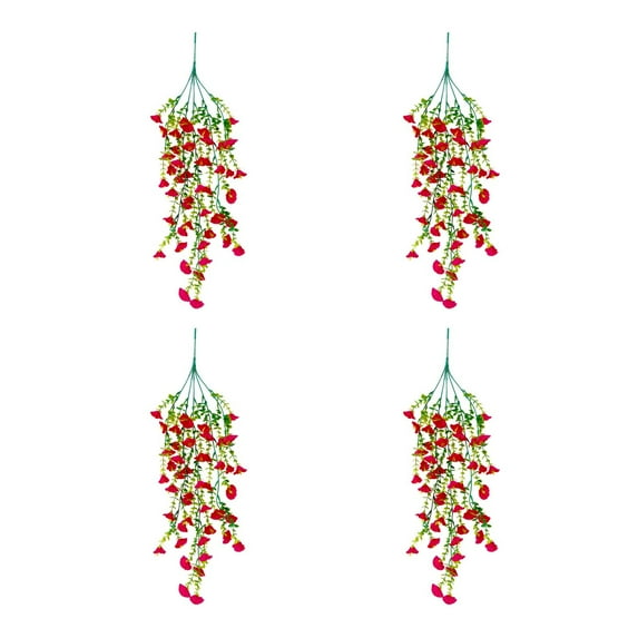 Nrmrqz 4 Pack Artificial Hanging Flowers | 76cm Fake Rattan Vines with Multicolor Blooms | Plastic Wall Hanging Plants for Home, Wedding & Outdoor Decor