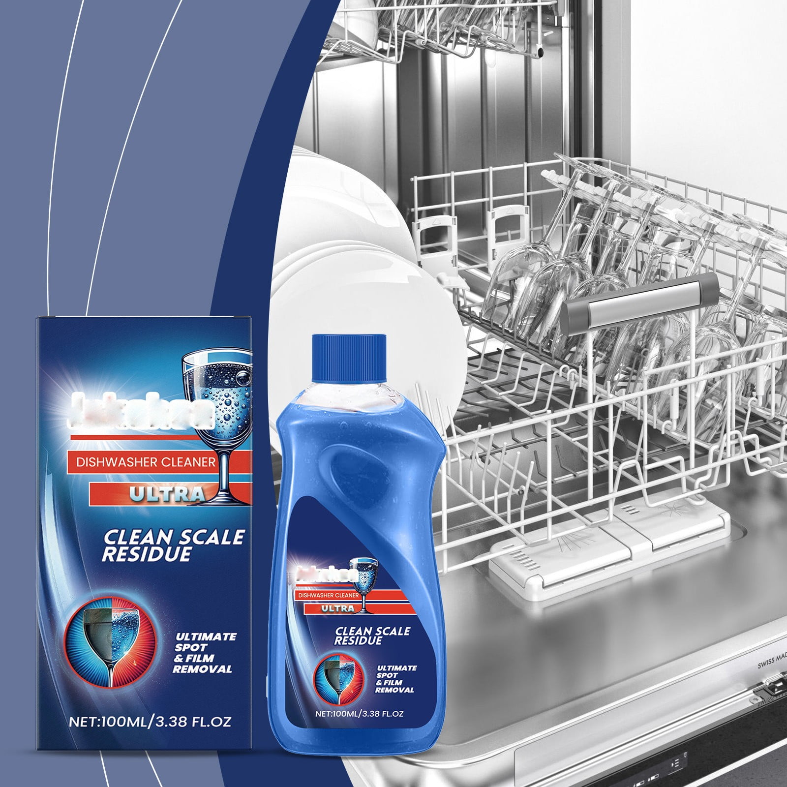 Nrmrqz All-Purpose Decontamination Dishwasher Cleaner Spray | Heavy-Duty Grease & Grime Remover | Safe for Kitchen, Toys & Multiple Surfaces | Fast-Acting Formula | 100ml Bottle | Non-Toxic Household