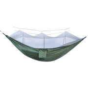 Nrmrqz Camping Hammocks Mosquito Grids Hammocks with Parachute Fabric - Single/Double Camping Bed with Carabiners Mosquito Tent