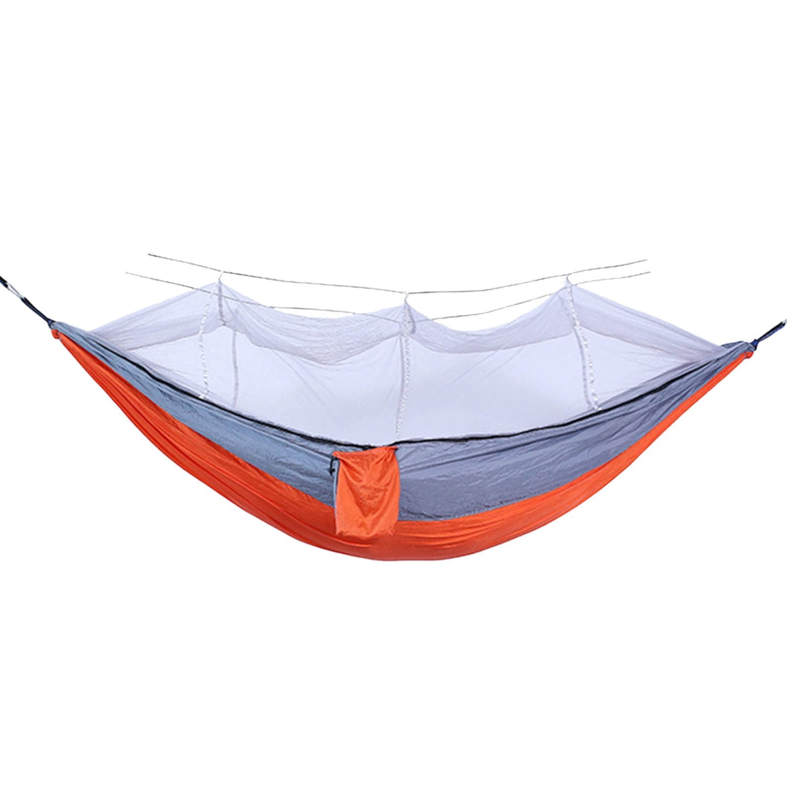 Nrmrqz Camping Hammocks Mosquito Grids Hammocks with Parachute Fabric - Single/Double Camping Bed with Carabiners Mosquito Tent