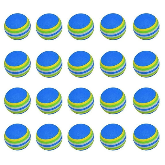Nrmrqz Colored Golf Balls 20pcs EVA Foam Golf Rainbows Balls, 42mm Indoor Practice & Playground Toy