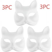 Nrmrqz DIY Cats Mask Kit,Blank White Masks for Painting and Crafting,Ideal for Party,Includes 3/6/9 Unfinished Masks,Lightweight and Comfortable Designment for Adults