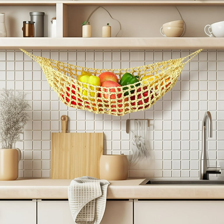 Black Friday Deals Cyber Monday Deals Nrmrqz Home Kitchen Crochet Net Bag for Fruits And Vegetables Hanging Storage Organizer Eco Friendly Mesh Produce Bag Kitchen Cabinet Hanging Fruit Holder Walmart...