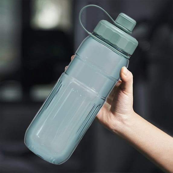 Nrmrqz Large Capacity Sports Water Bottle | 32oz Plastic Water Cup with Handle | Leak-Proof & Durable | Transparent Design for Gym, Hiking, Cycling | Blue/Green/Gray