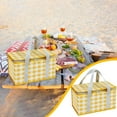 thumbnail image 1 of Nrmrqz Large Insulated Picnic Basket Bag | 35 x 20 x 20cm Thermal Camping Cooler | Portable Outdoor Bento Box Carrier with Shoulder Strap | Green/Red/Yellow | Leakproof Food Storage for Travel & BBQs, 1 of 6