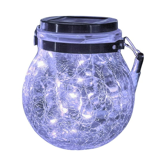 Nrmrqz Light Sphere Ball Solar-Powered Cracked Glass Ball Light – Outdoor LED Dration for Garden