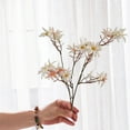 thumbnail image 1 of Nrmrqz Mandarin Orchid Violet Artificial Flowers - 1Pcs Realistic Silk Flowers Bouquet for Home Decor, Wedding, Table Arrangement - 22.44" Tall - White, Gold, Yellow, Light Blue, Pink Options, 1 of 6