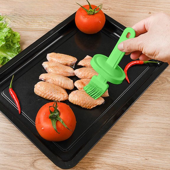 Nrmrqz Oil Brush for Cooking – Nylon Bristles, 7.3x16.5 cm – Kitchen BBQ, Baking, Pancake, Grilling, Frying Use
