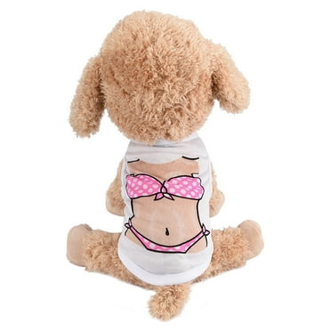 Nrmrqz Pet Puppy Small Dog Pet Clothes Bikini Printing Apparel Vest Clothes