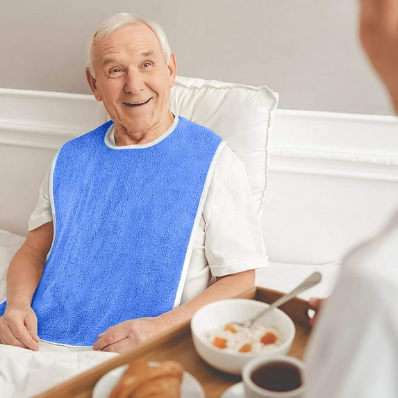 Nrmrqz Pillow 2 Pack Adult Bib for Seniors, Absorbent and Comfortable, Perfect for Meals