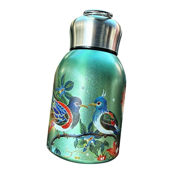 Nrmrqz Pocket Mug with Convenient Carrying Ring Small Thermal Insulated Tumbler with Carry Handle 300ml Leakproof Lightweight for Car Outdoor Queen Pocket Cup Easy to Clean Double Wall Stainless Steel