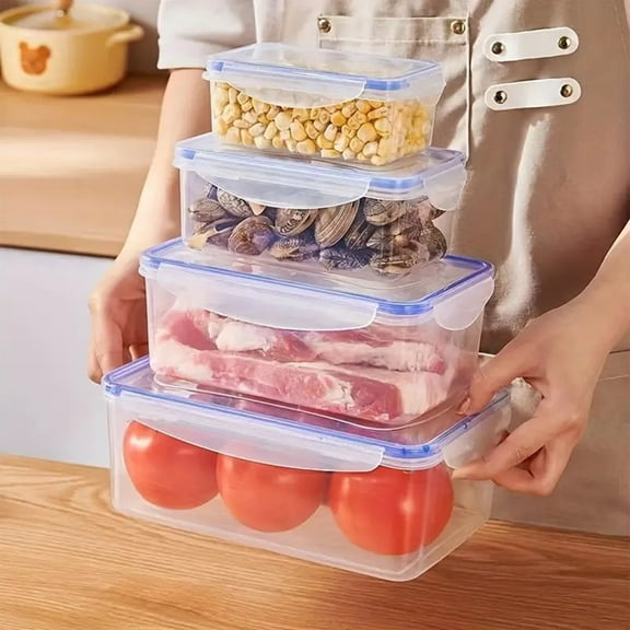 Nrmrqz Premium Lock & Lock Plastic Food Containers - Leak-Proof, Microwave Safe, Perfect for Fridge & Lunch Box Rectangular Storage & Fruit Jar