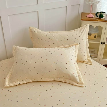 Nrmrqz Queen Pillow Cases Set of 2 Printed Knitted Cotton Pillowcase Set 48x74cm (2-Pack) - Wrinkle-Proof Bedding with Envelope Closure Pillow Cases Full Size Set of 2