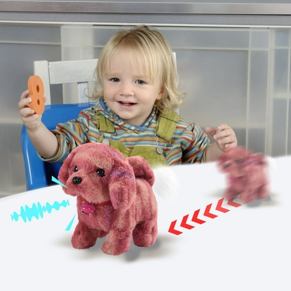 Nrmrqz Realistic Robot Puppy Toy - Interactive Walking, Barking Dog with Tail Wagging - Soft Mini Robotic Pet - Great Gift for Christmas & Birthdays - Includes 1 Stuffed Dog (Batteries Not Included)