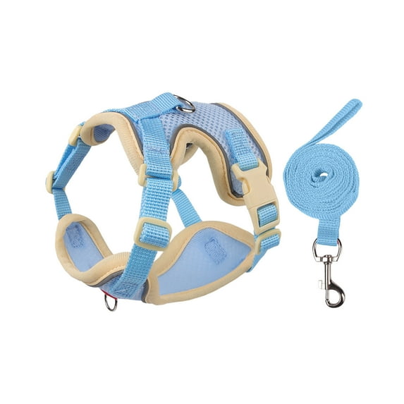 Nrmrqz Reflective Dog & Cat Harnesses Leash - Breathable Mesh Vests with Adjustable Straps | 5-Point Safety Designs for Small to Medium Pet | Purple, Pink, Yellow, Blue Colors | 82g Lightweight