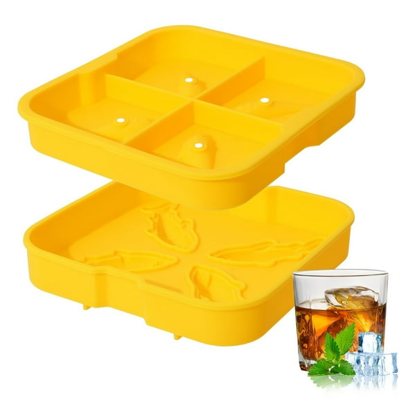 Nrmrqz Sharks Silicone Ice Tray, Flexible Ice Mould for Easy Release, Unique Shark Shape for Drinks, Perfect for Parties, Cocktails, Water Beverages, Safe Food-Grade Material, 1-Pack