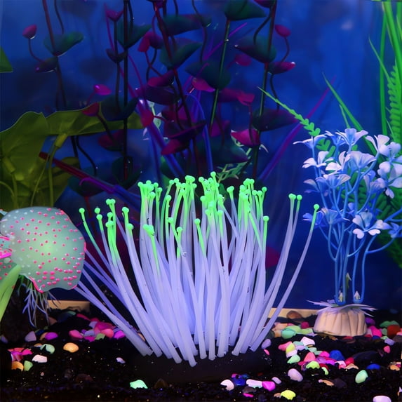 Nrmrqz Simulation Of Luminous Anemone Fish Tank Landscaping Decoration Aquarium Scenery