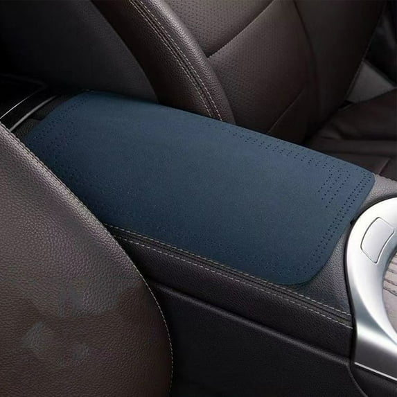 Nrmrqz Universal Car Armrest Pad - Leather Central Console Cushion Cover - 32x19.2cm Thin Design - 4-Season Elbow Support for Driving Coziness - Green/Orange/Black/Gray/Red