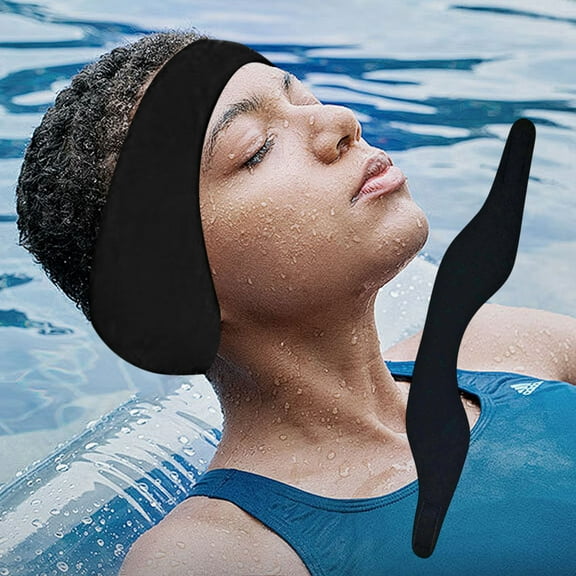 Nrmrqz Waterproof Swimming Ear Protection Earmuffs | Adjustable Headband for Adults & Kids | Soft Polyester Material | Sizes S/M/L | Black or Green | Ideal for Swimming, Bathing & Diving