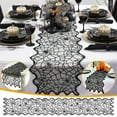 thumbnail image 1 of Nrmvnmi 14"x72" Halloween Table Runner, Black Lace Spider Web Table Runners for Halloween Table Decor, Creepy Table Cloth for Halloween Party Dinner Table Decoration, 1 of 5