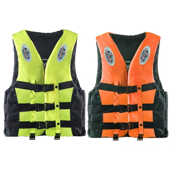 Nrmvnmi 2 Pcs Adult Life Jacket Kayak Vest High Buoyancy Swim Vest Adjustable Safety Jacket Swimming Fishing Outdoor Water Sports, Surfing, Rafting, Kayaking