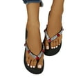 thumbnail image 1 of Nrmvnmi 2024 Women's Flip-Flop Slippers Summer Platform Rhinestones Beach Sandals Red Mothers Day Gifts, 1 of 9