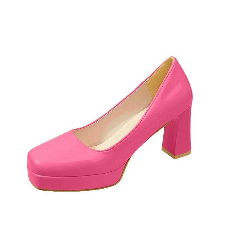 Pink Shoes Pale Pink Block Heels Closed Toe Blush Pink Shoes Light
