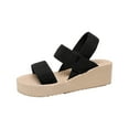 thumbnail image 1 of Nrmvnmi 2024 Women's Sandals Comfortable Dressy Summer Open Toe Ladies Shoes Trendy Elastic Band Wedge Beach Sandals Black Mothers Day Gifts, 1 of 9
