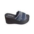 thumbnail image 1 of Nrmvnmi 2024 Women's Wedge Slipper Open Toe Summer Plus Size Wedge Toe Denim Sandals with Thick Sole Blue Mothers Day Gifts, 1 of 9