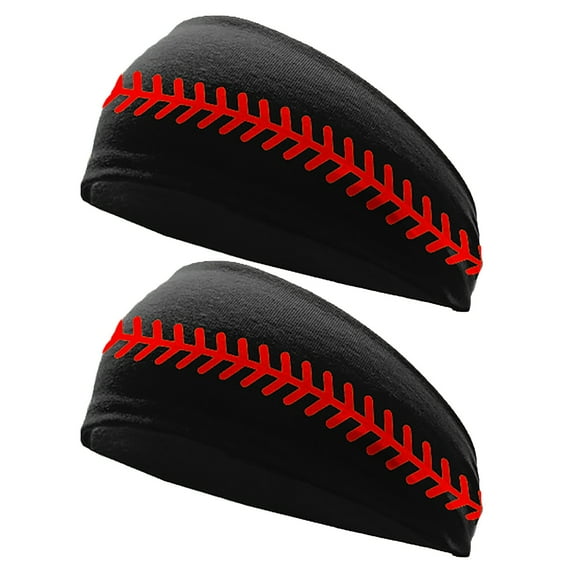 Nrmvnmi 2PC Headbands for Women Knotted Headband Elastic Head Bands Women's Hair Band Non-Slip Baseball Printed Stylish Sport Sweat Hair Wrap for Girls Cute Hair Accessories