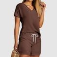 thumbnail image 1 of Nrmvnmi 2PC Summer Saving 2024 Womens Summer Outfits Two Piece 2024 Vacation Beach Sets Casual Linen Square Neck Cropped Tank Top High Waist Shorts Sets For Womens Gifts, 1 of 5