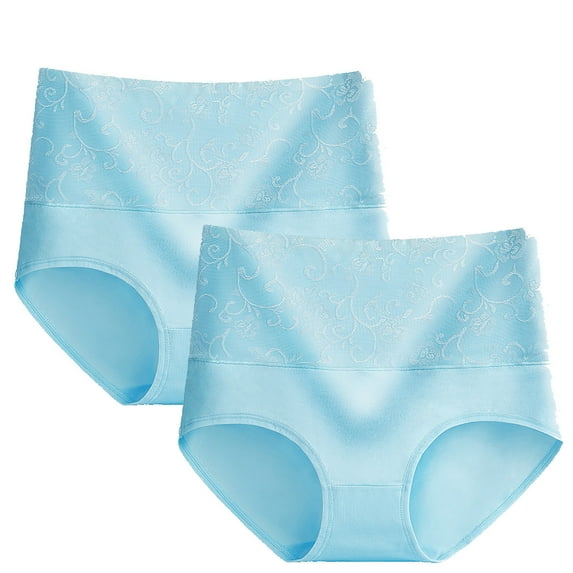 Nrmvnmi 2PC Womens Cotton Butt Lift Underwear High Waisted Full Coverage Ladies Panties Soft Breathable Briefs Mothers Day Gifts