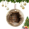 thumbnail image 1 of Nrmvnmi 3 Inch Christmas Ornament, Bookshelf Books Library Bookworm Reading Xmas Ornaments, Keepsake Gift Memorial Peace & Happiness Christmas Decorations, 1 of 1