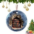 thumbnail image 1 of Nrmvnmi 3 Inch Christmas Ornament, Bookshelf Books Library Bookworm Reading Xmas Ornaments, Keepsake Gift Memorial Peace & Happiness Christmas Decorations, 1 of 1