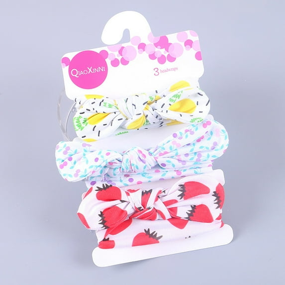Nrmvnmi 3PC Newborn Toddler Baby Girls Boys Graphic Print Bow Headband Accessories Little Treasure Baby Headbands