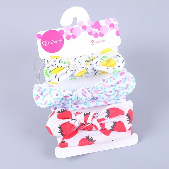 Nrmvnmi 3PC Newborn Toddler Baby Girls Boys Graphic Print Bow Headband Accessories Little Treasure Baby Headbands