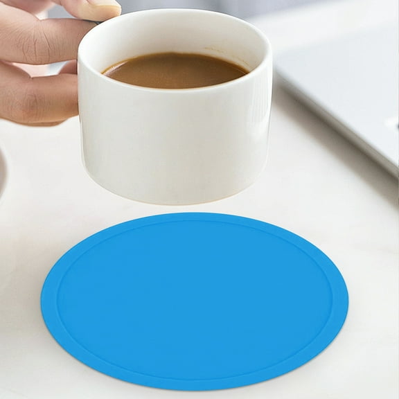Nrmvnmi 4.5" Non Slip Coasters Heat Insulation Colorful Unique Slice Silicone Drink Cup Mat,Anti-Slip Cup Coasters Protect Furniture and Table from Water Marks and Scratch Damage.Mixed Color