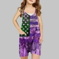 thumbnail image 1 of Nrmvnmi 4th of July Romper For Girls Sleeveless Suspender American Flag Star Stripe Overall Shorts With Pockets For 5-13 Years, 1 of 3