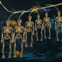 Nrmvnmi 8 Pcs Halloween Mini Skeleton Figurine Decoration,6”Halloween posable Skeleton Decor,Small Plastic Skeleton Figure for Halloween Spooky Home Decor Haunted House Decorations Party Favors
