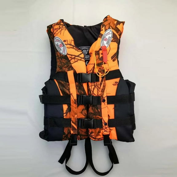 Nrmvnmi Adult Life Jacket Kayak Vest High Buoyancy Swim Vest Adjustable Safety Jacket Swimming Fishing Outdoor Water Sports, Surfing, Rafting, Kayaking