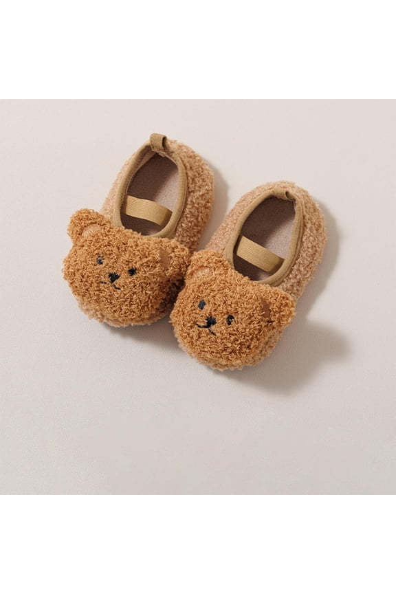 Baby Anti Slip Sock Shoes For Toddler Boys Girls Soft Cute Cotton Print Fleece Slippers Sock Shoes Winter Warm Walking Crawling Shoes Baby Booties Non-Slip